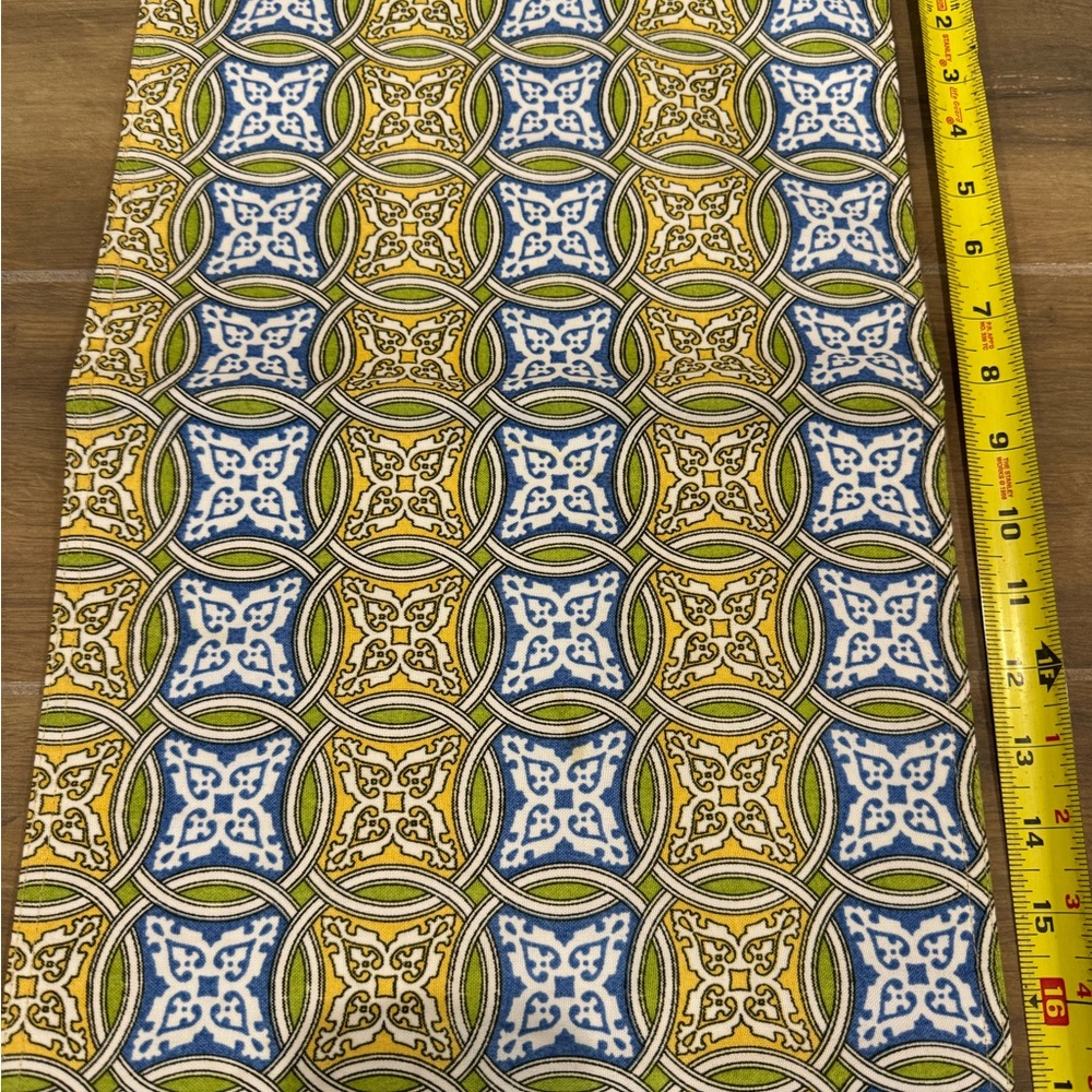 Source Unknown Blue and Yellow Patterned table placemats 8